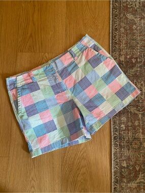Vineyard Vines Patchwork Whale Print Shorts Size 12 Preppy Coastal Summer Shorts